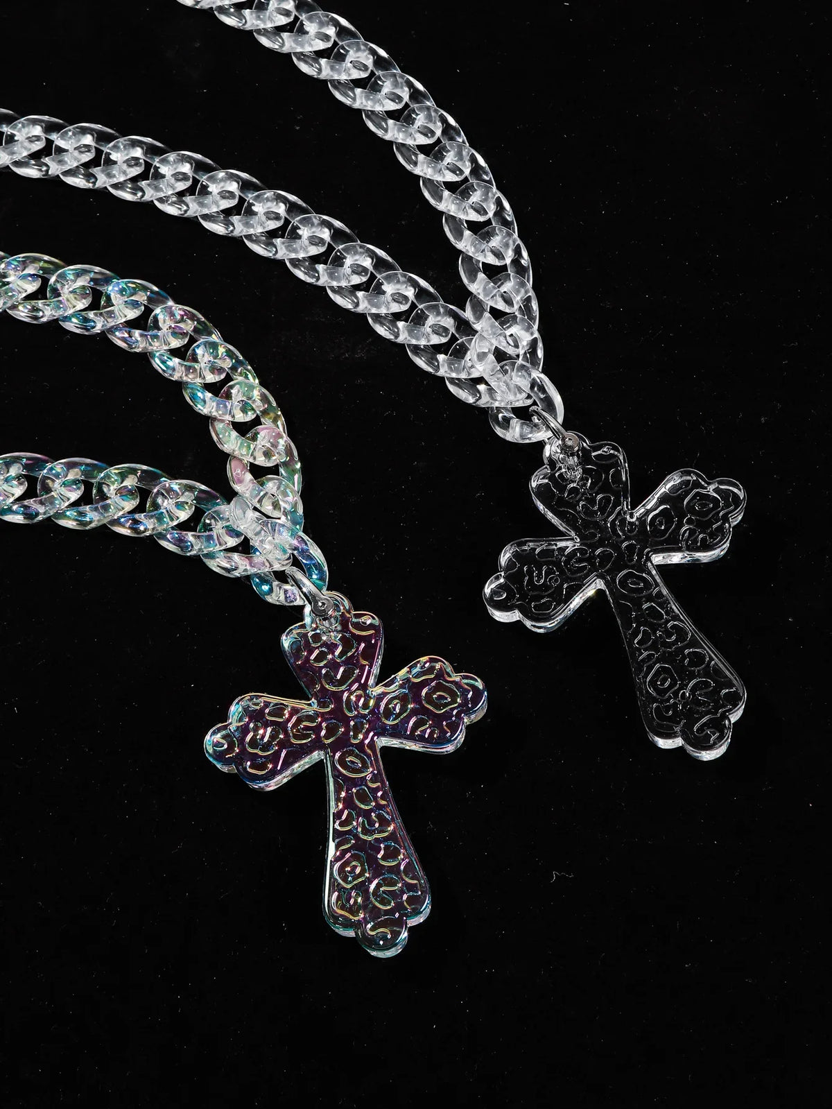 Flation Big Cross Pendant Chain Necklace 51cm