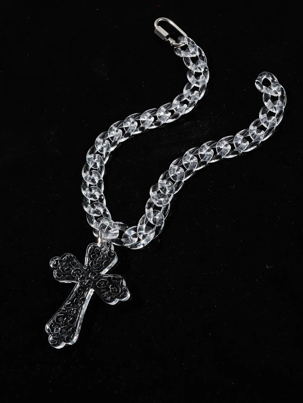 Flation Big Cross Pendant Chain Necklace 51cm