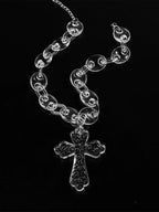 Flation Big Cross Pendant Bramble Chain Necklace 48cm