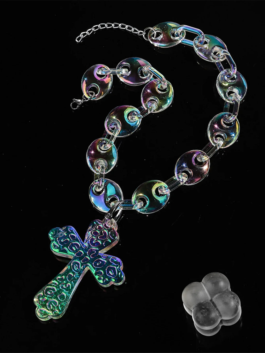 Flation Big Cross Pendant Bramble Chain Necklace 48cm