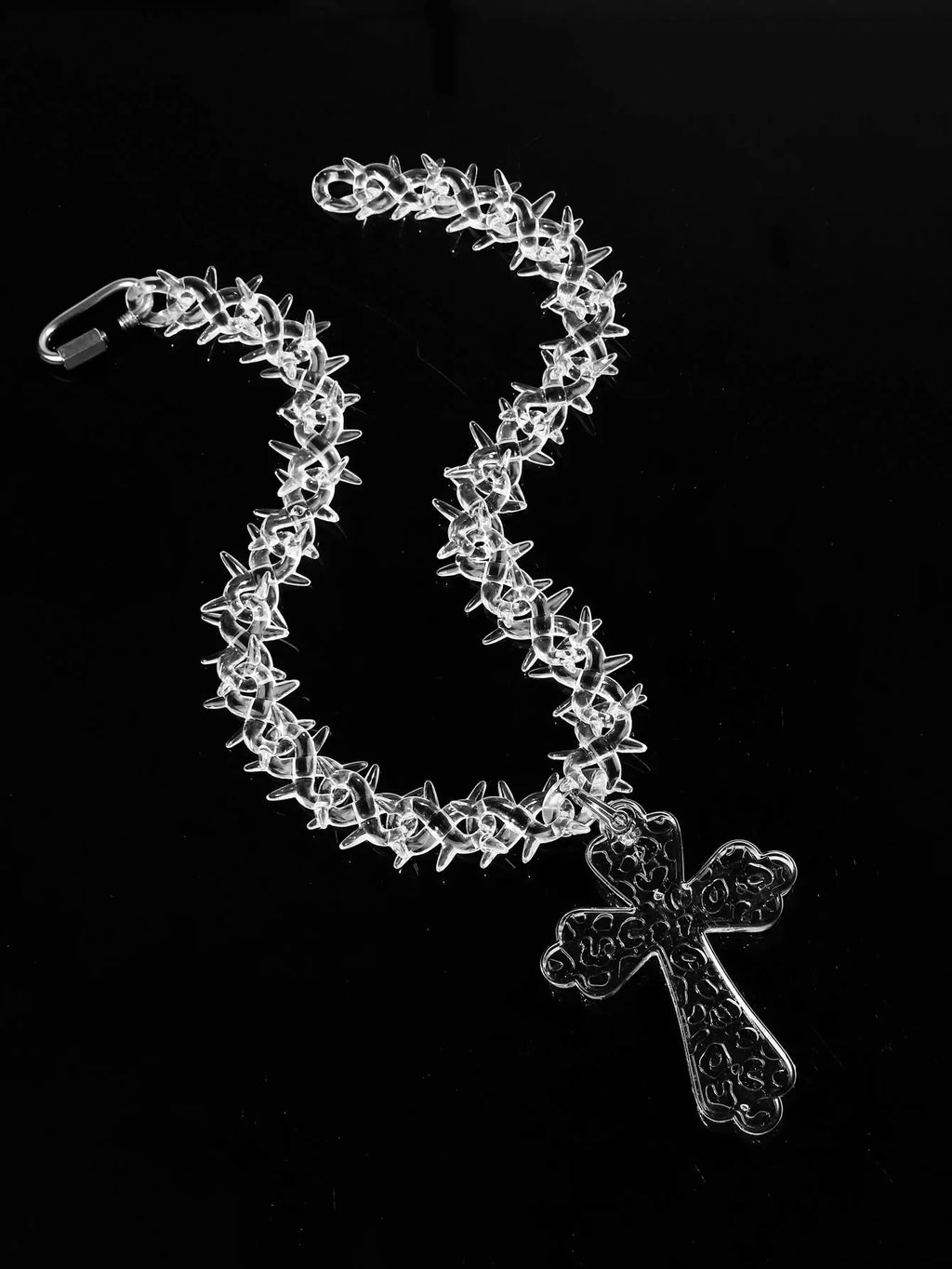 Flation Big Cross Pendant Bramble Chain Necklace 48cm