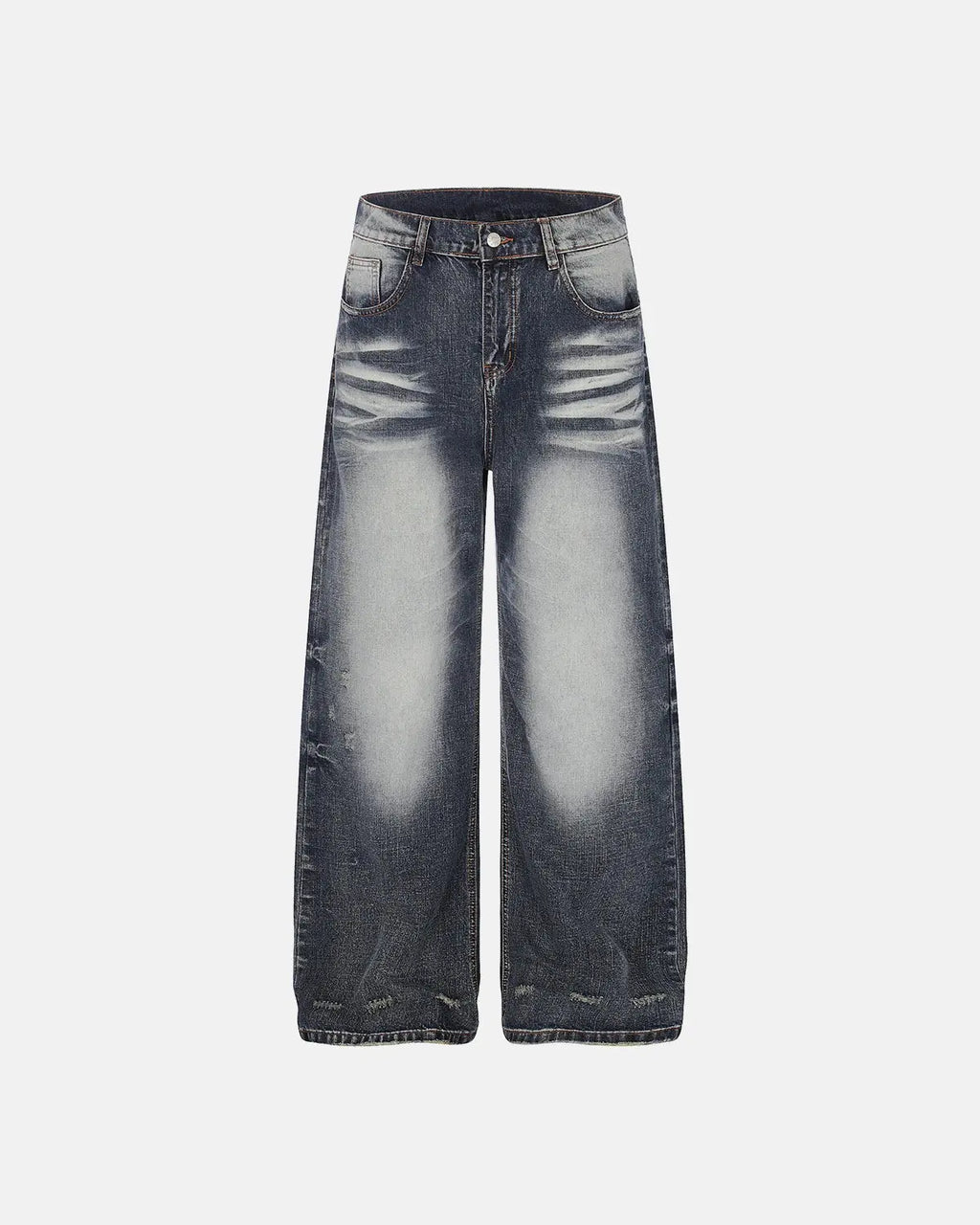 Faded Whisker Baggy Jeans | Flation Streetwear