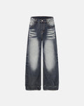 Faded Whisker Baggy Jeans | Flation Streetwear