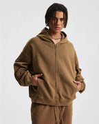 Acid Wash Stitching Zip Up Hoodies | Flation Streetwear