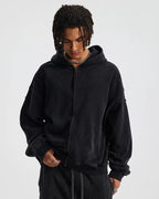 Acid Wash Stitching Zip Up Hoodies | Flation Streetwear