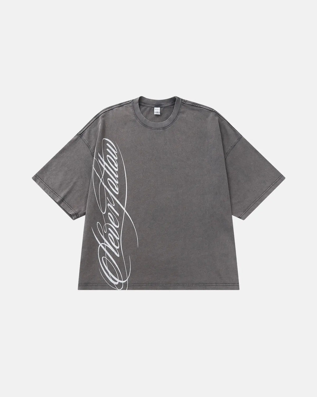 Boxy Script Graphic Washed T-Shirt | Flation Streetwear
