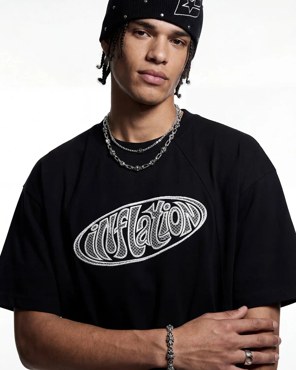 Hollow Embroidered Graphic T-Shirt | Flation Streetwear