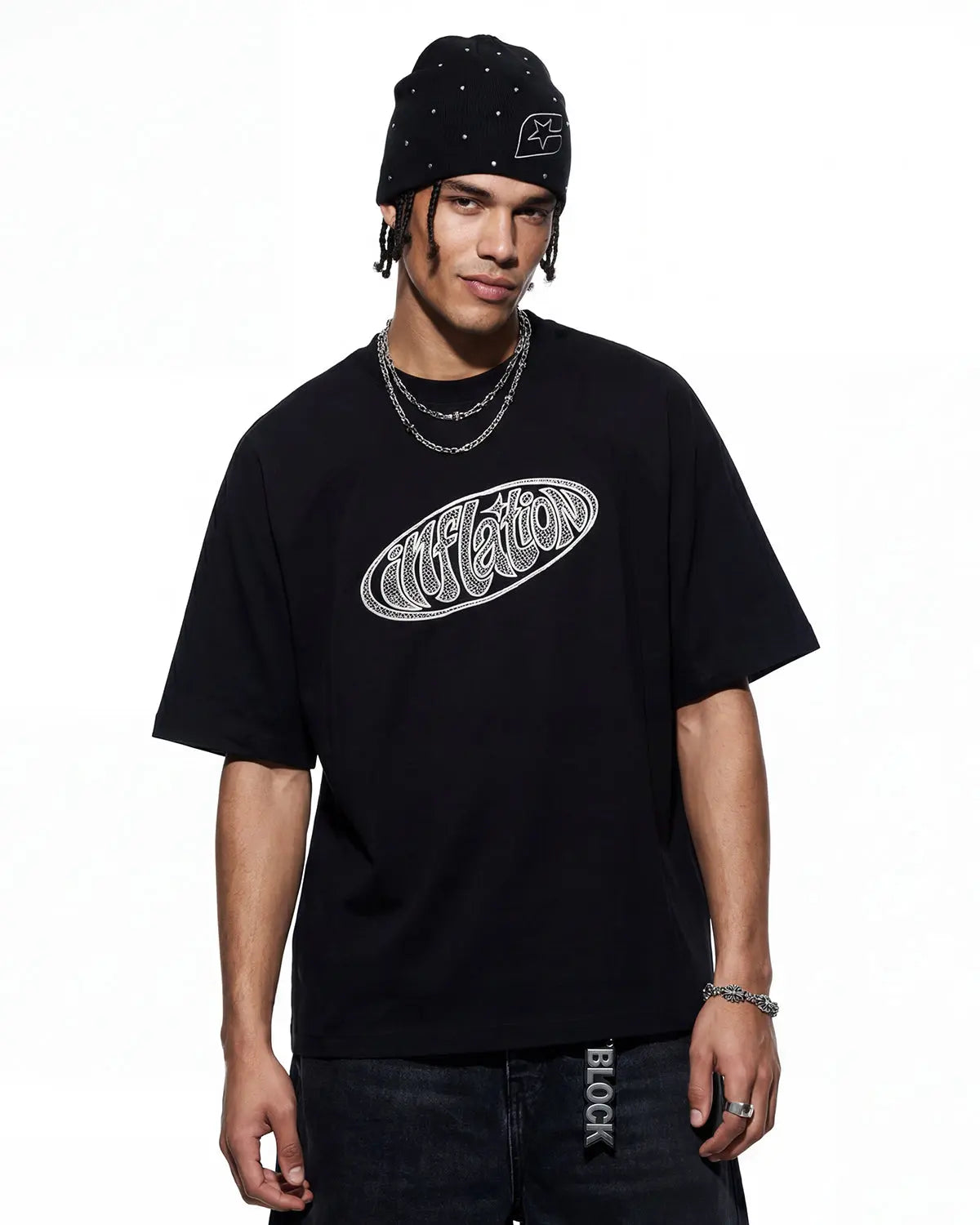 Hollow Embroidered Graphic T-Shirt | Flation Streetwear