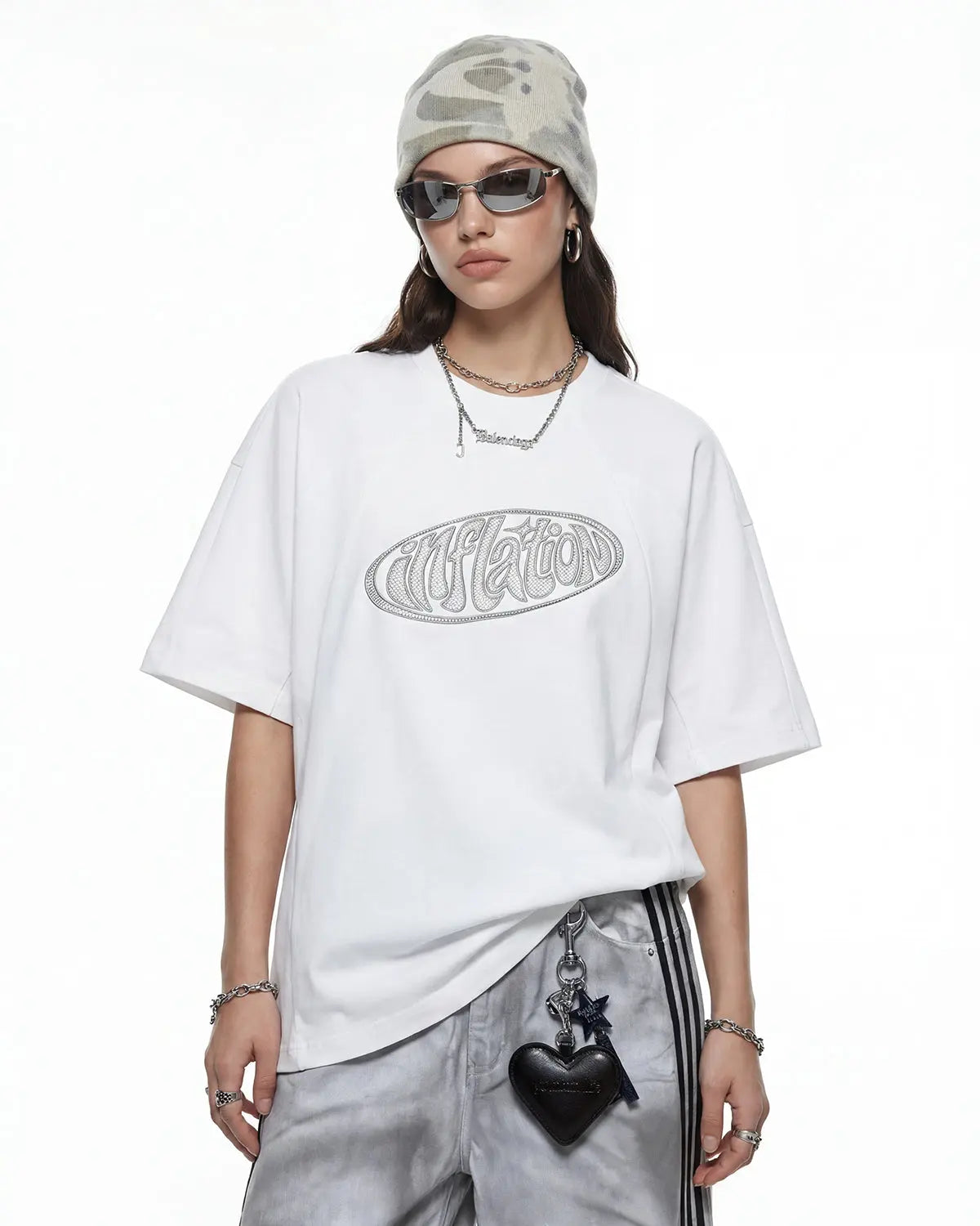 Hollow Embroidered Graphic T-Shirt | Flation Streetwear