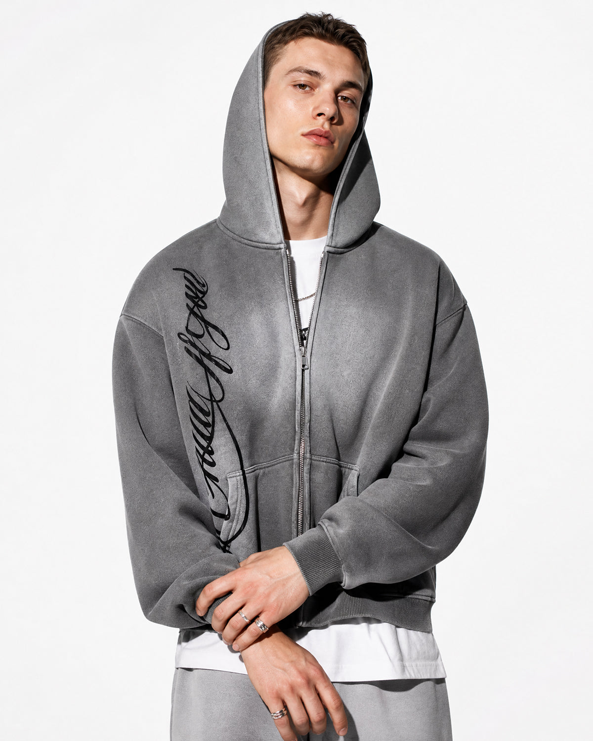 Acid Wash Zip Up Hoodies | Flation Streetwear