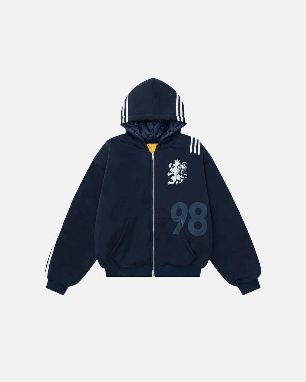 Gothic Striped Hooded Bomber Jacket  | Flation Streetwear