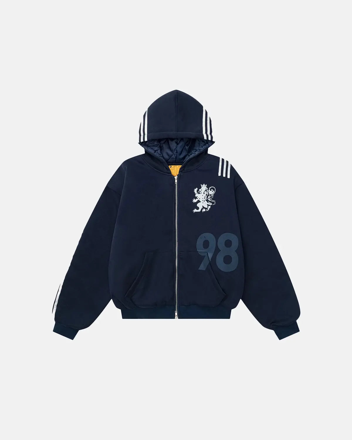 Gothic Striped Hooded Bomber Jacket  | Flation Streetwear