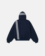 Gothic Striped Hooded Bomber Jacket  | Flation Streetwear