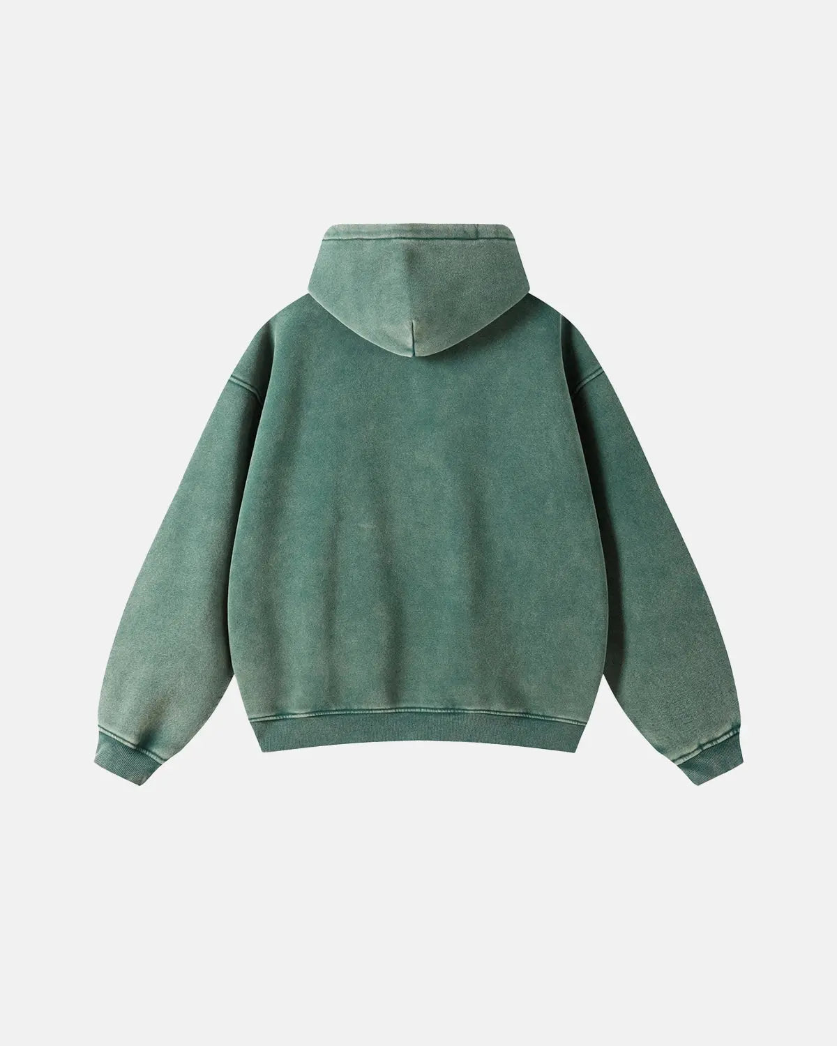 Flation Washed Distressed Fleece Zip Up Hoodies