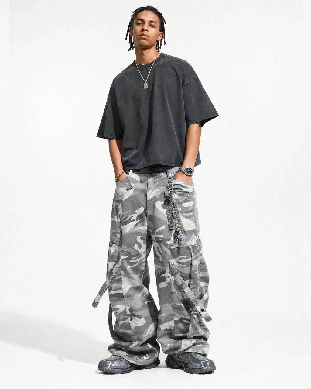 Multi-Pockets Barrel Camouflage Cargo Pants | Flation Streetwear