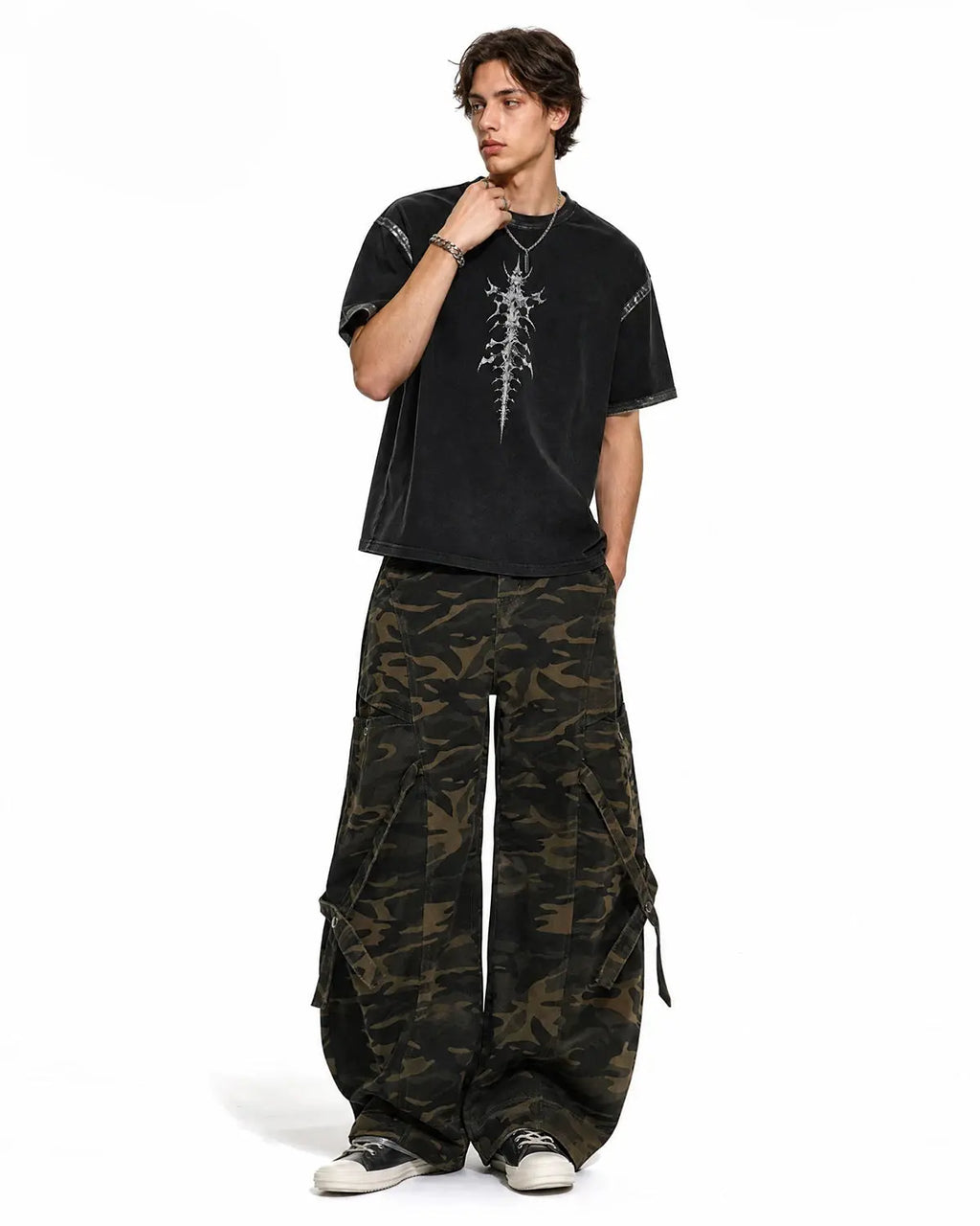 Multi-Pockets Barrel Camouflage Cargo Pants | Flation Streetwear