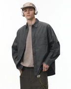 Acid Wash Cargo Shirt Jacket | Flation Streetwear