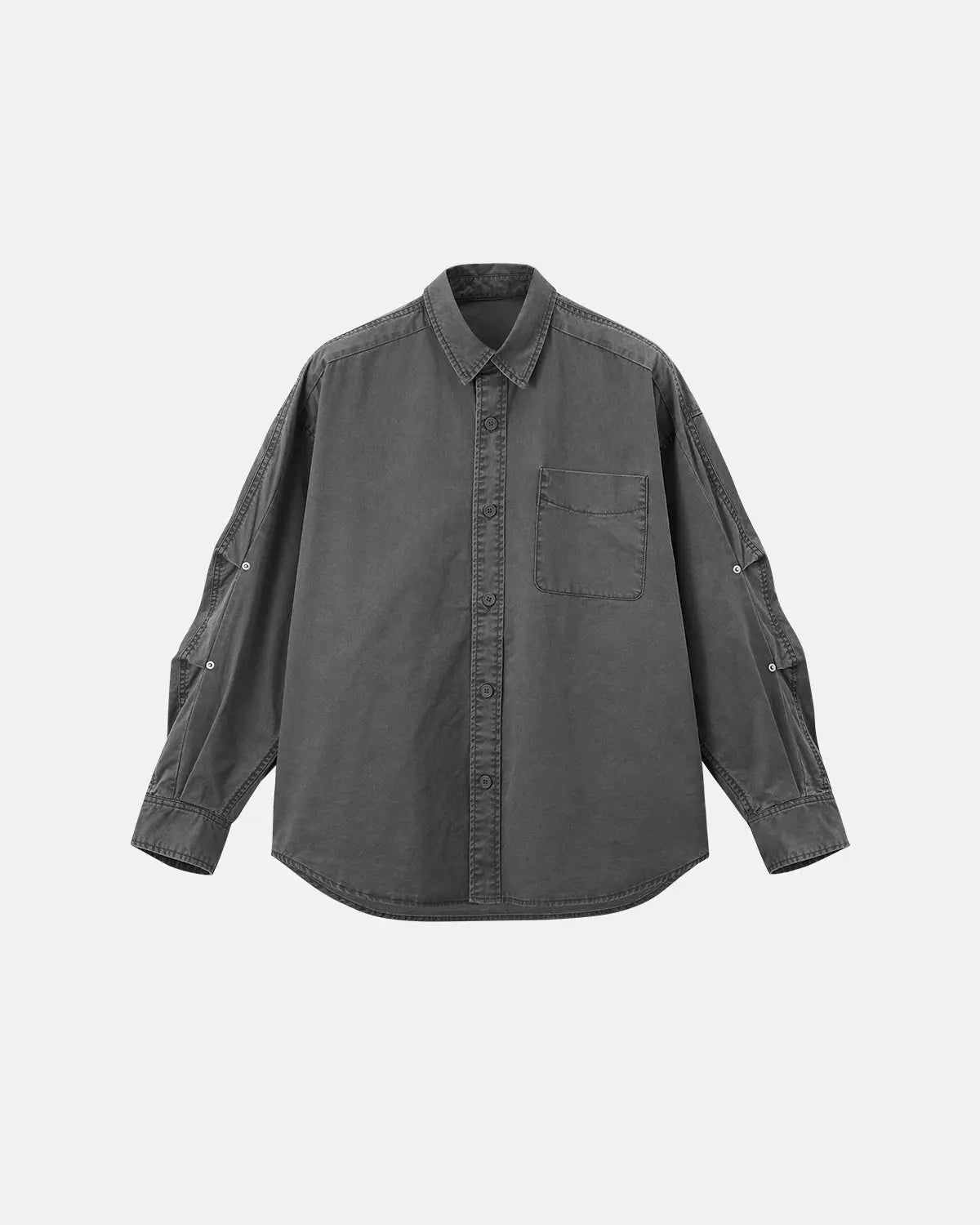 Acid Wash Cargo Shirt Jacket | Flation Streetwear