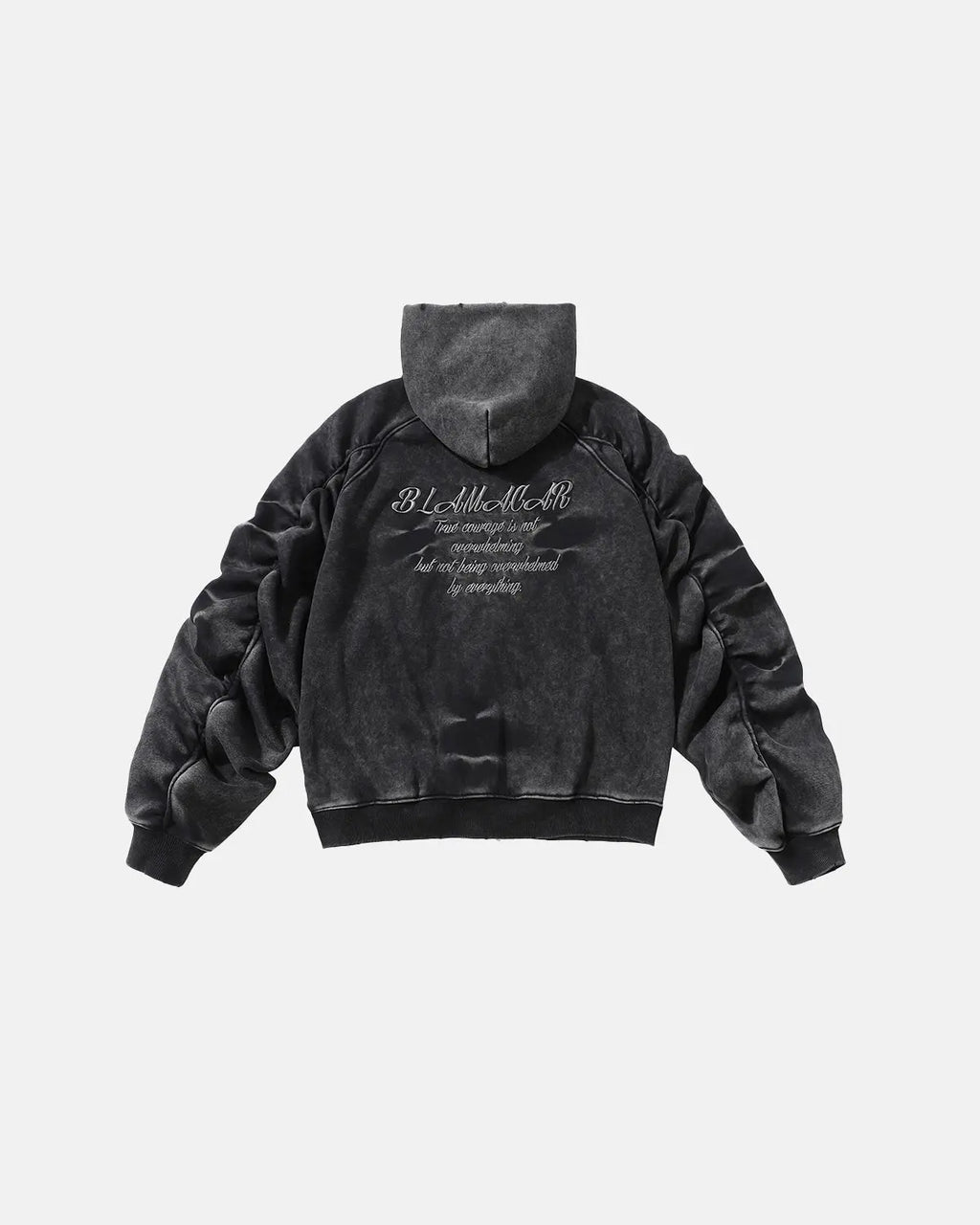 Acid Washed Embroidery Zip Up Hoodies | Flation Streetwear