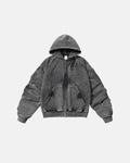 Acid Washed Embroidery Zip Up Hoodies | Flation Streetwear