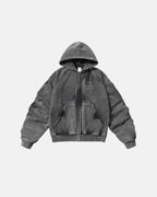 Acid Washed Embroidery Zip Up Hoodies | Flation Streetwear