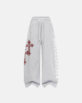 Cross Print Baggy Sweatpants | Flation Streetwear