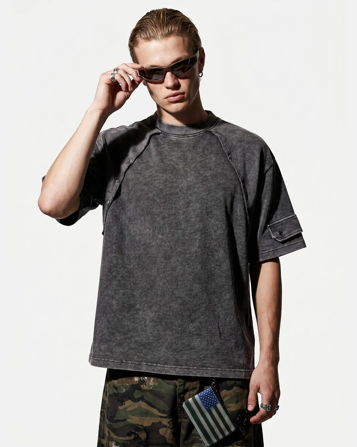 Deconstructed Washed Oversized T-Shirt | Flation Streetwear