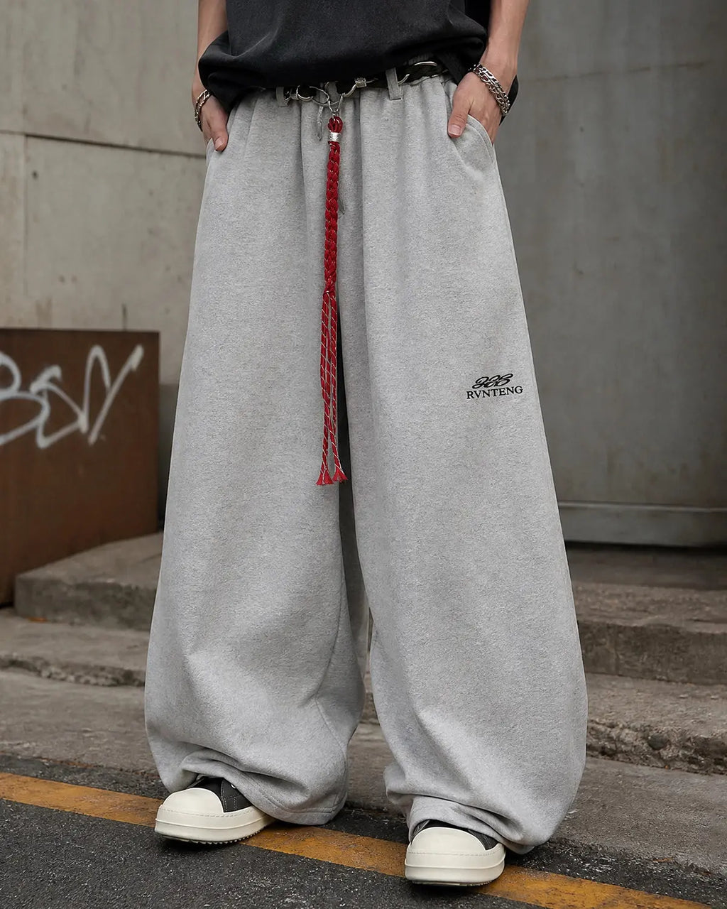 Baggy Wide Leg Sweatpants with Waistband | Flation Streetwear
