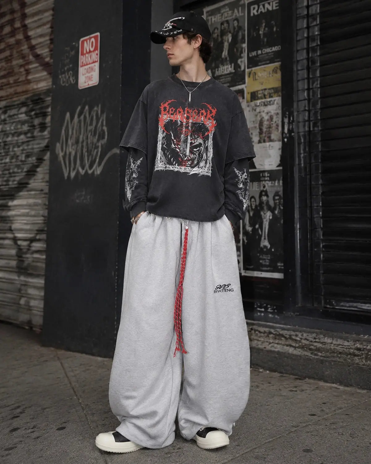 Baggy Wide Leg Sweatpants with Waistband | Flation Streetwear
