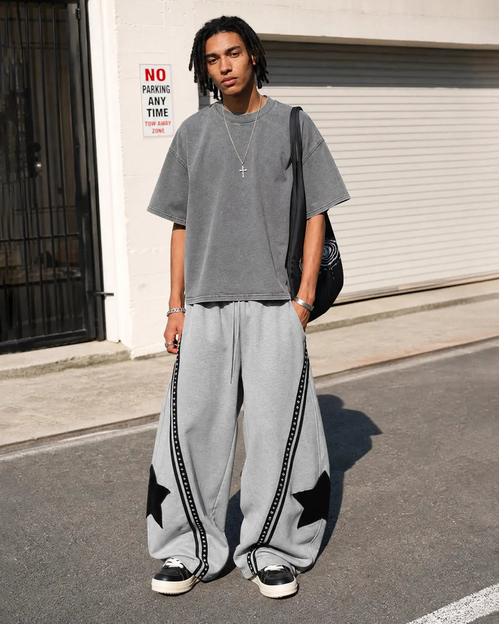 Contrast Patchwork Barrel Sweatpants | Flation Streetwear