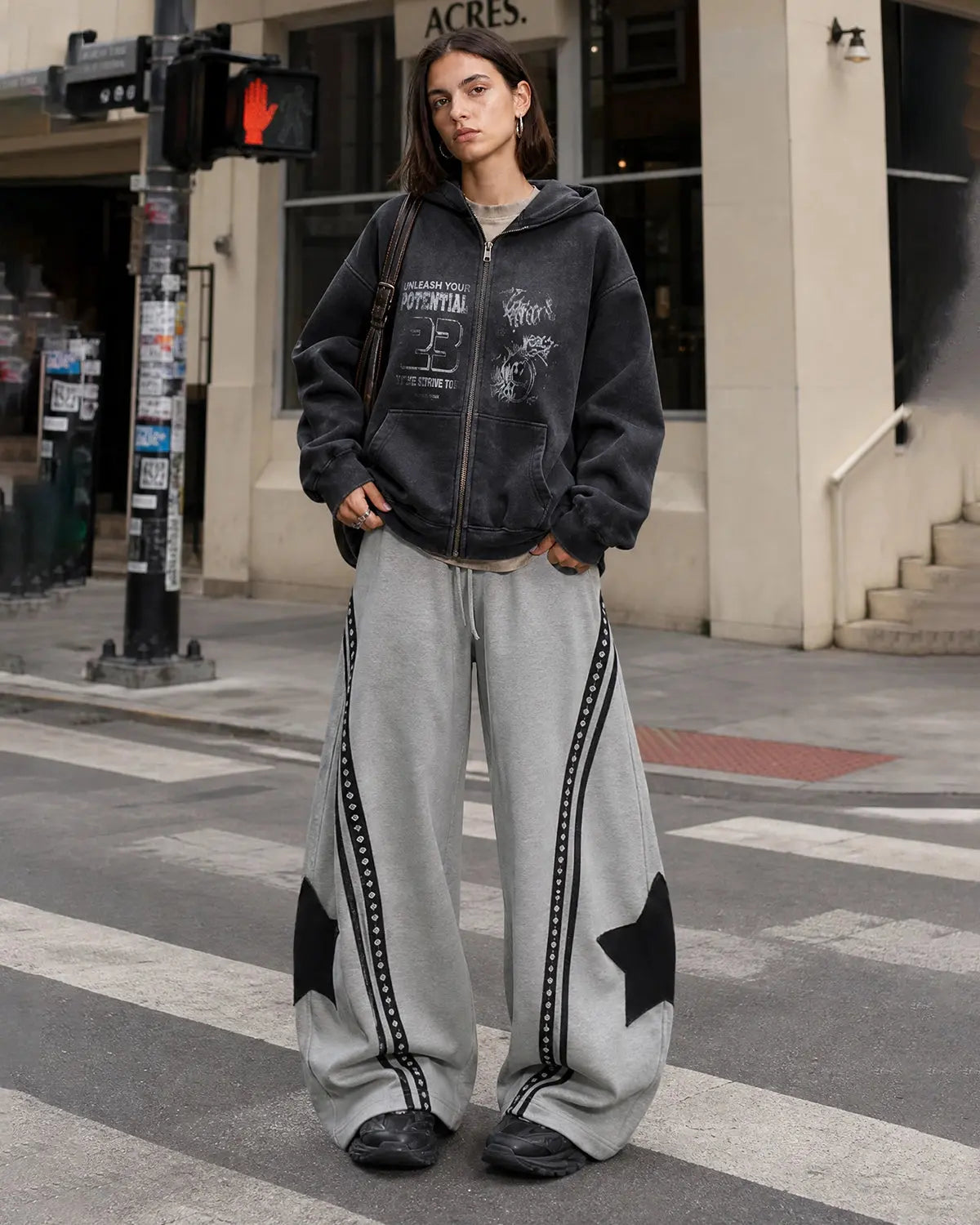 Contrast Patchwork Barrel Sweatpants | Flation Streetwear