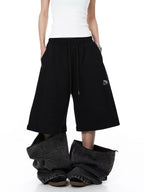 Denim Detachable Patchwork Barrel Joggers | Flation Streetwear