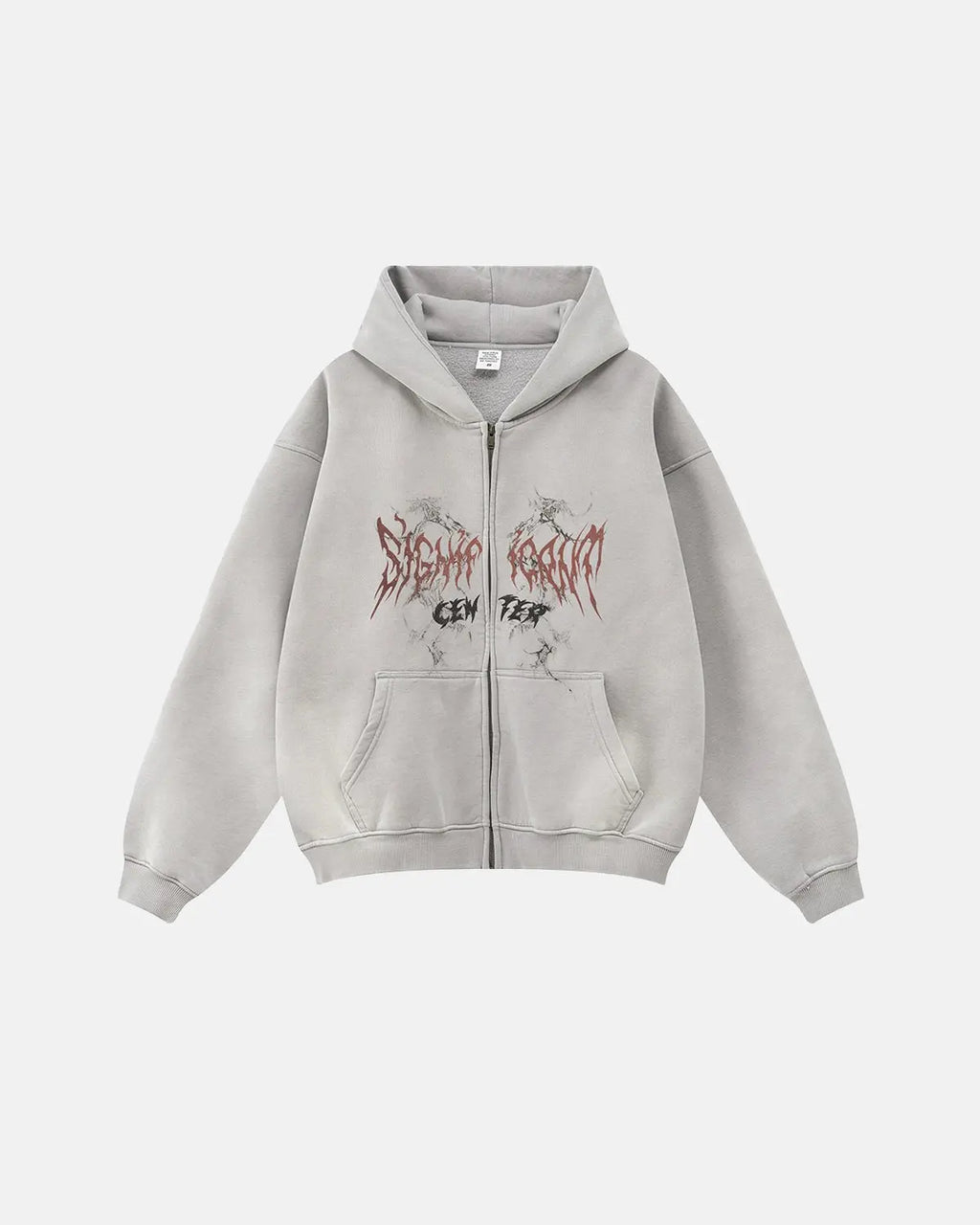 Flation Washed Graphic Zip Up Hoodies