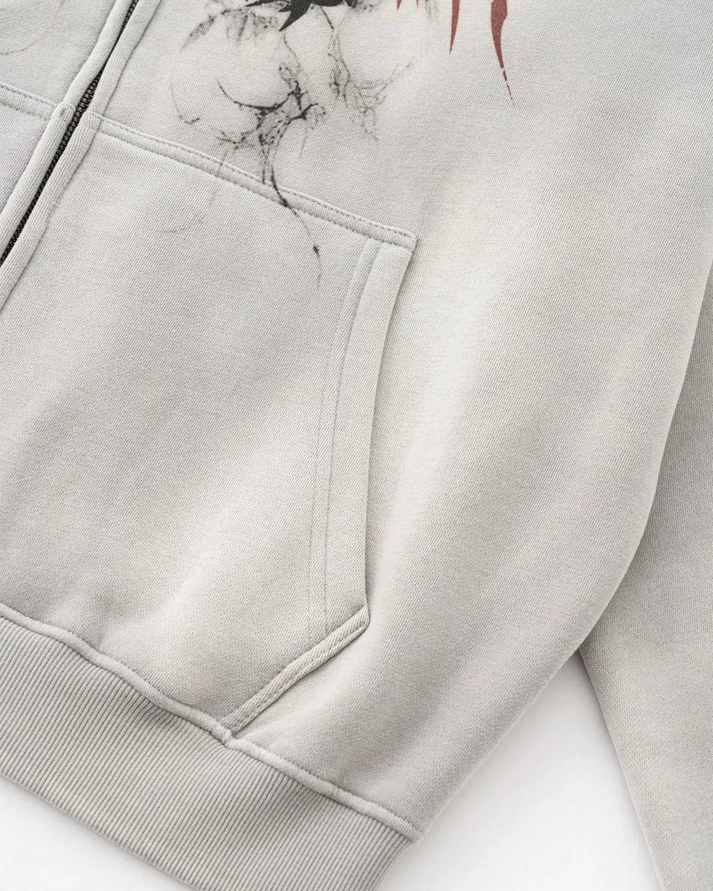 Flation Washed Graphic Zip Up Hoodies