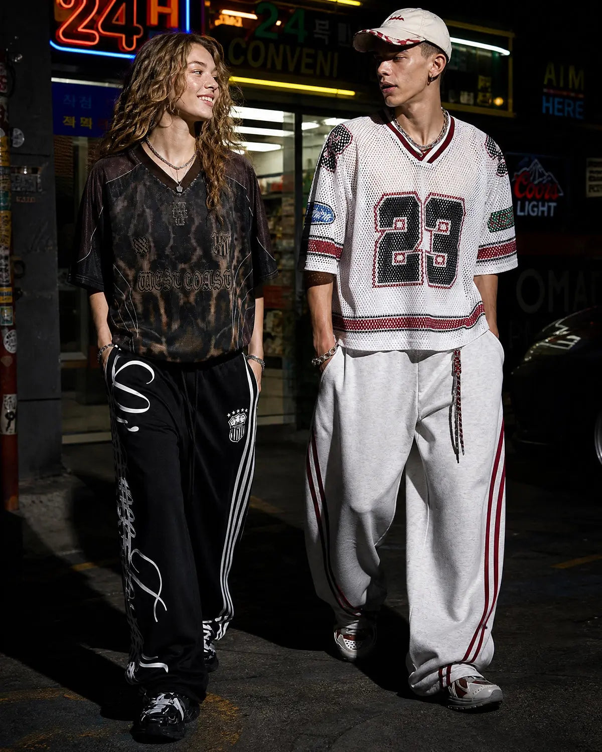 Grey Striped Baggy Sweatpants | Flation Streetwear