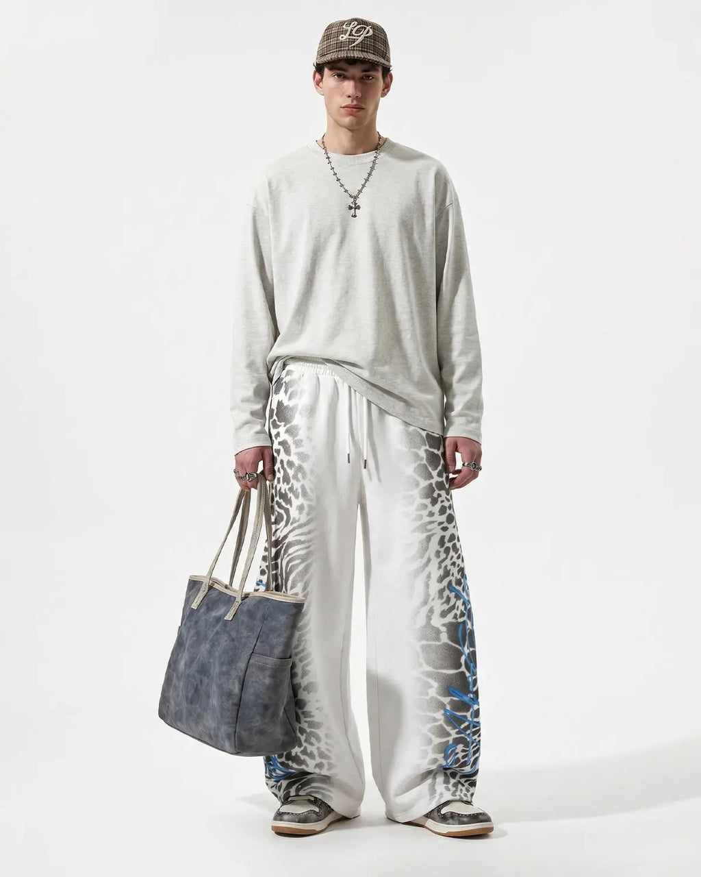 Leopard Graphic Barrel Sweatpants | Flation Streetwear