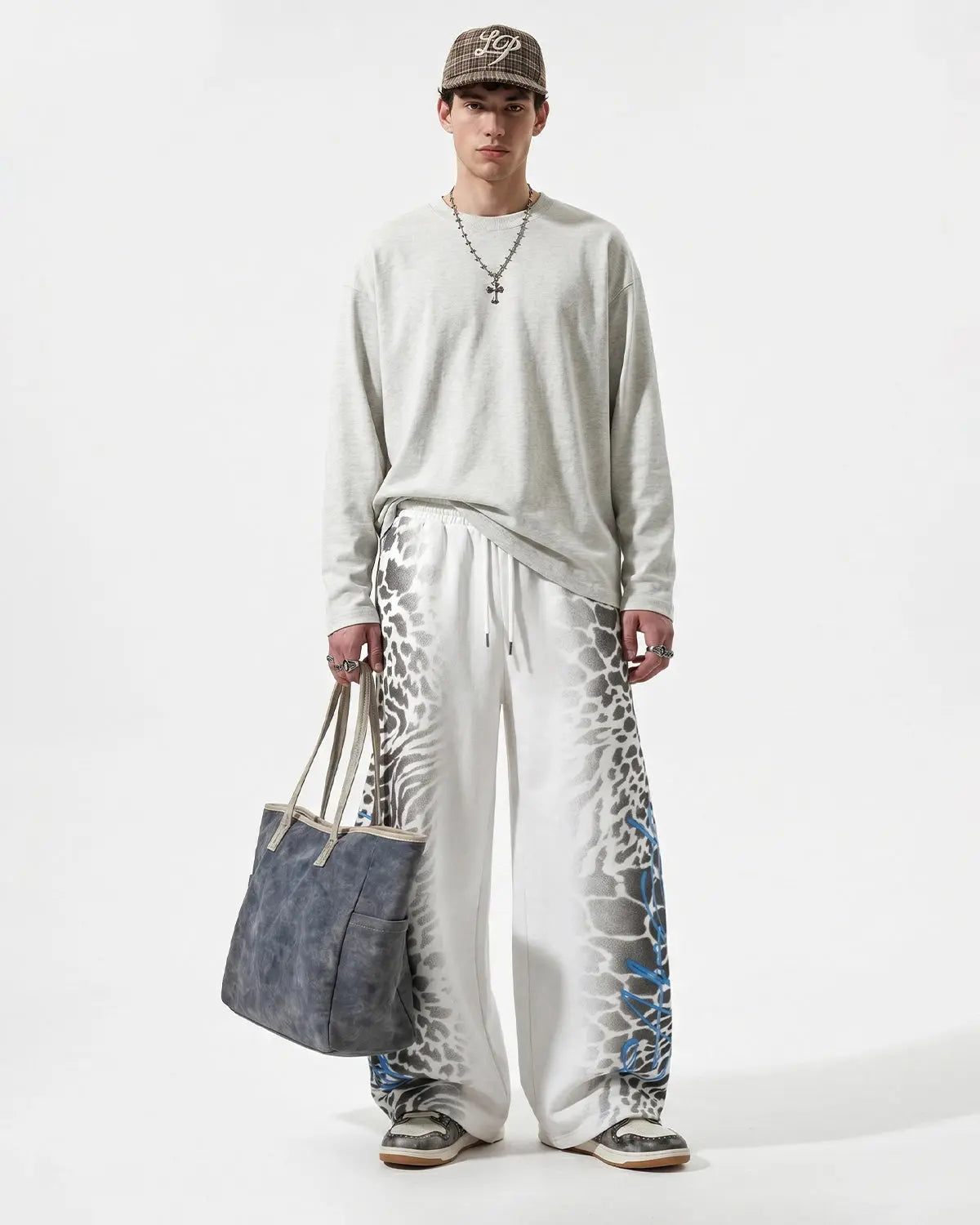 Leopard Graphic Barrel Sweatpants | Flation Streetwear