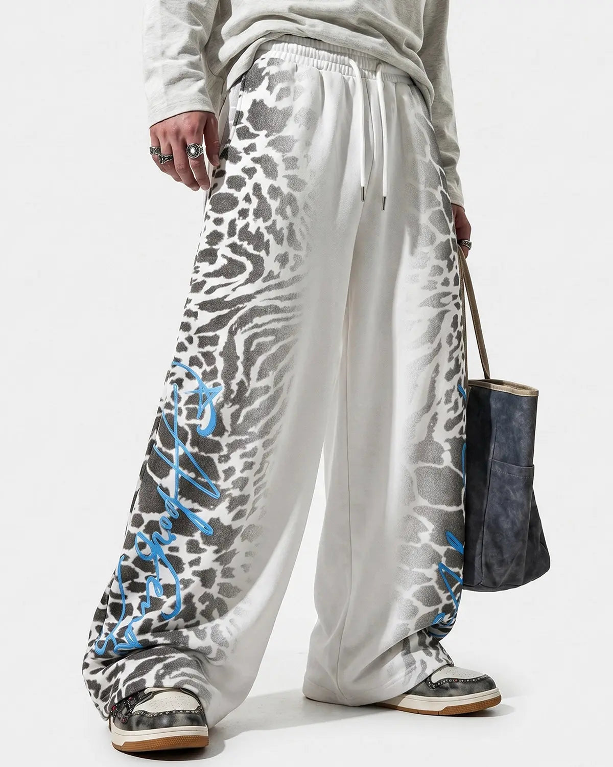 Leopard Graphic Barrel Sweatpants | Flation Streetwear