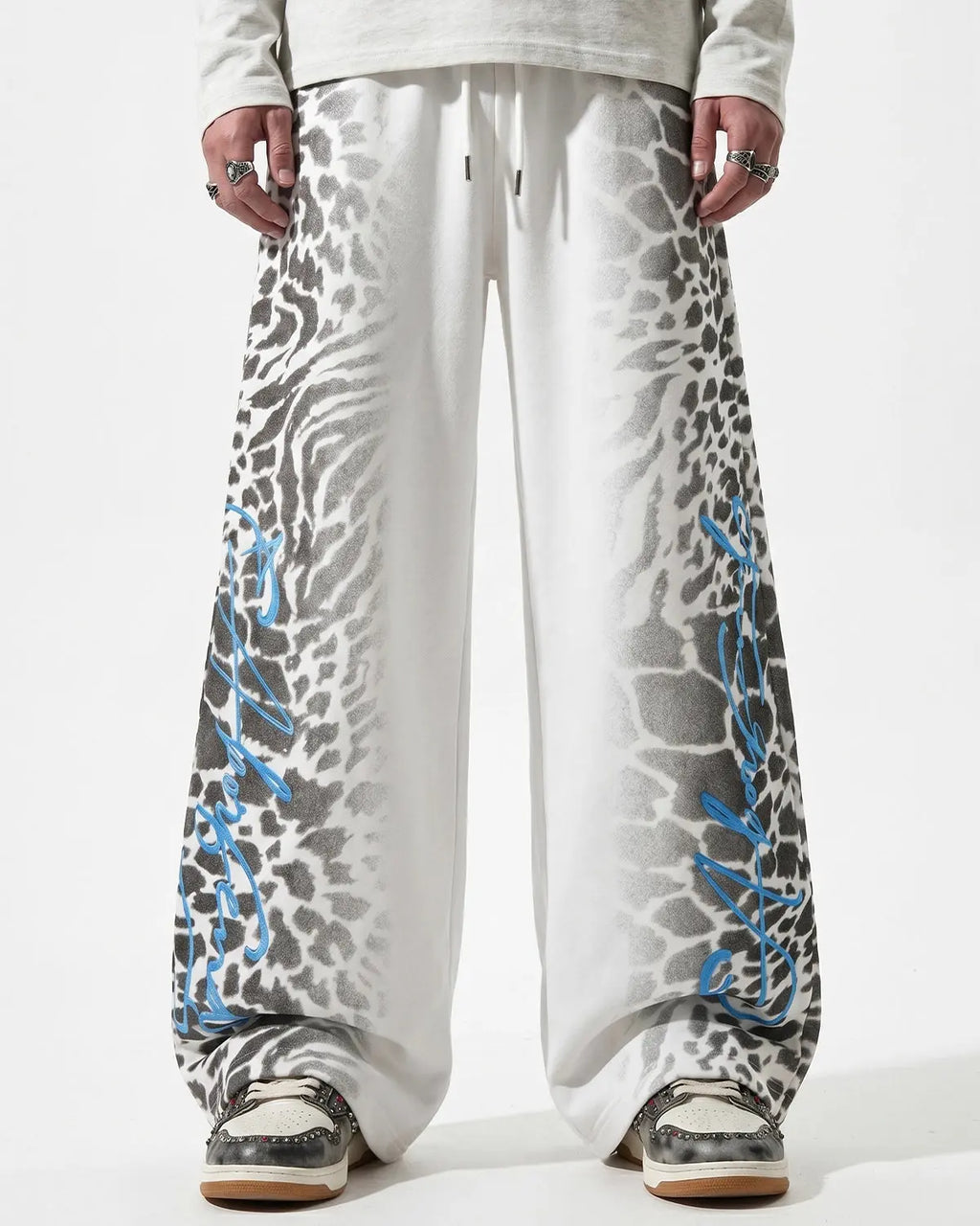Leopard Graphic Barrel Sweatpants | Flation Streetwear