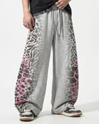 Leopard Graphic Barrel Sweatpants | Flation Streetwear