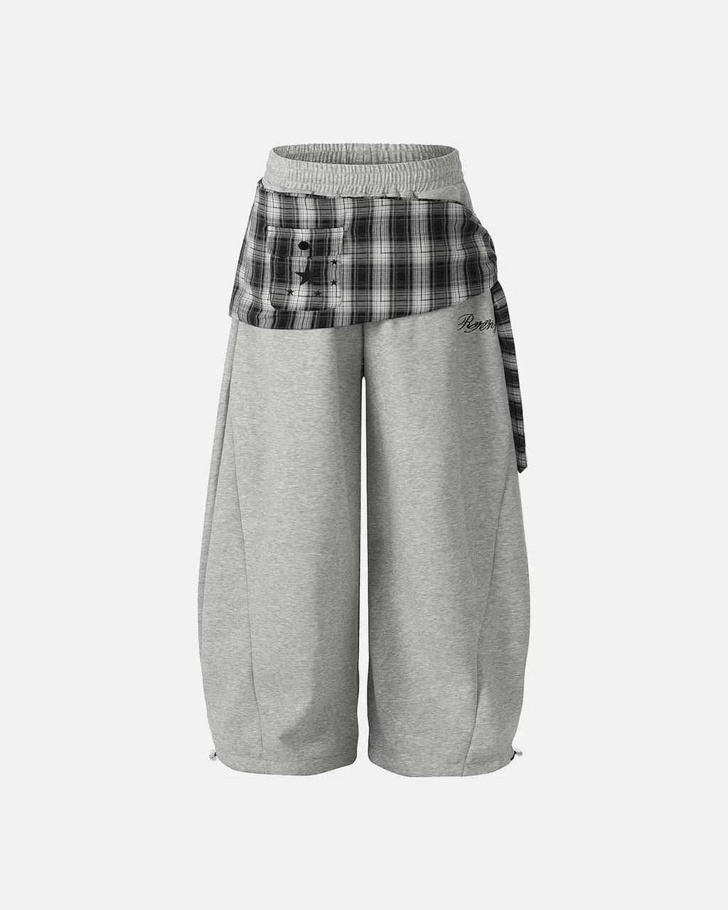 Plaid Layered Baggy Sweatpants | Flation Streetwear