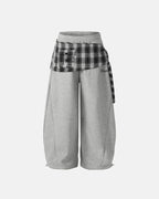 Plaid Layered Baggy Sweatpants | Flation Streetwear