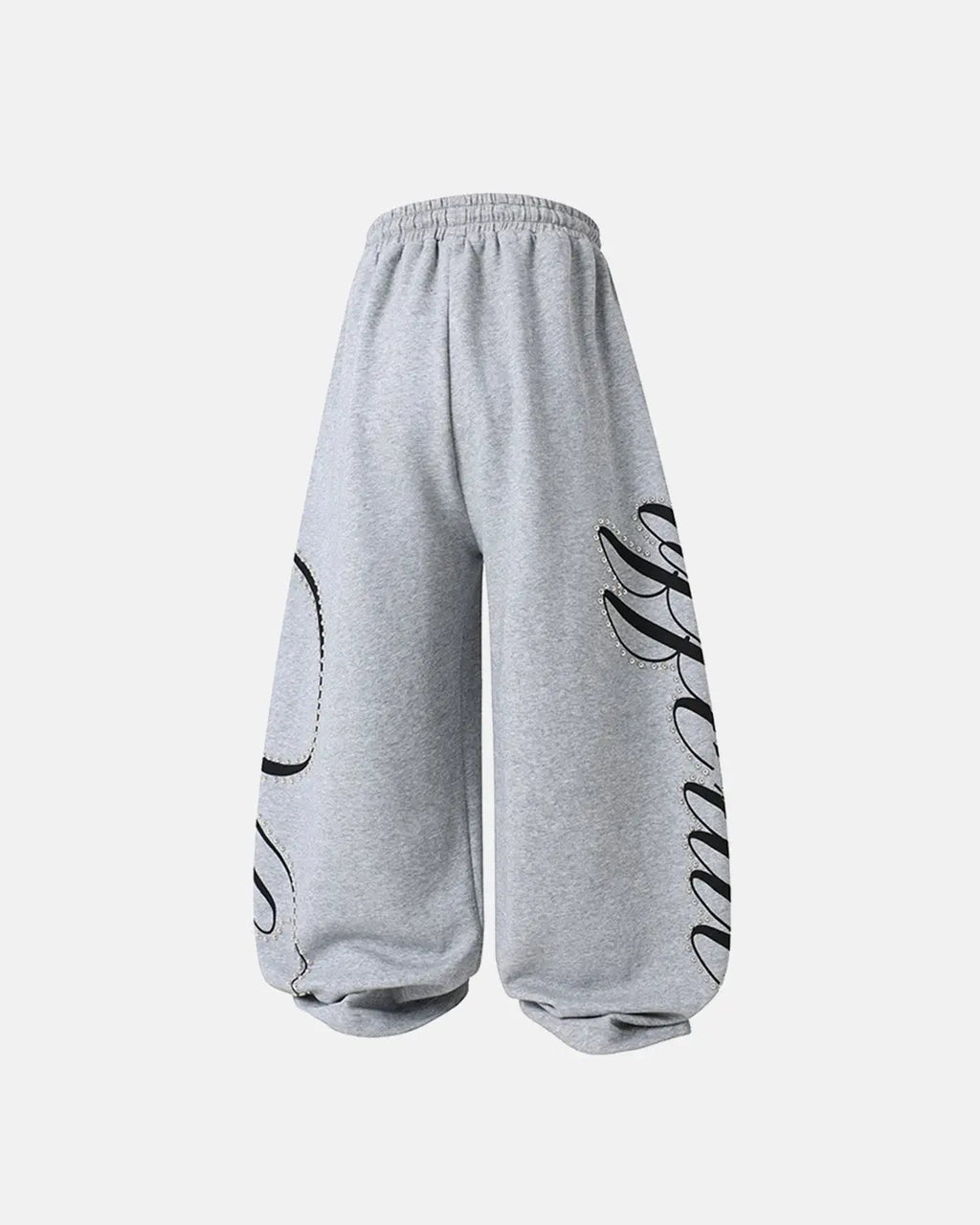 Rhinestone Script Baggy Sweatpants | Flation Streetwear