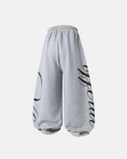 Rhinestone Script Baggy Sweatpants | Flation Streetwear