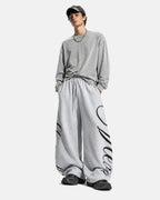 Rhinestone Script Baggy Sweatpants | Flation Streetwear