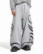 Rhinestone Script Baggy Sweatpants | Flation Streetwear