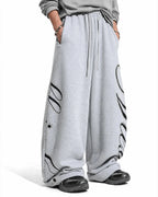 Rhinestone Script Baggy Sweatpants | Flation Streetwear