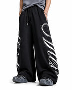 Rhinestone Script Baggy Sweatpants | Flation Streetwear