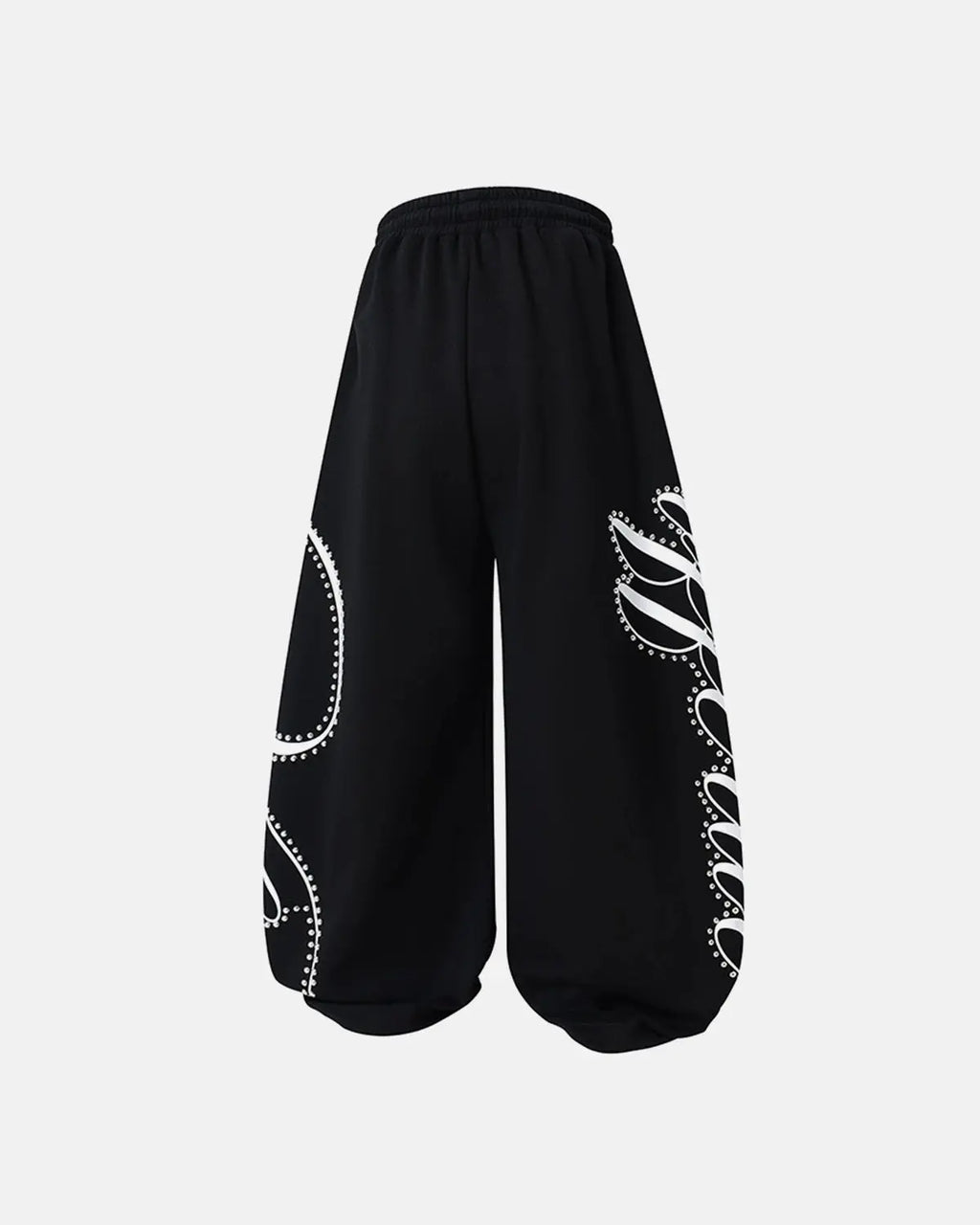 Rhinestone Script Baggy Sweatpants | Flation Streetwear