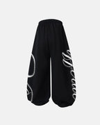 Rhinestone Script Baggy Sweatpants | Flation Streetwear